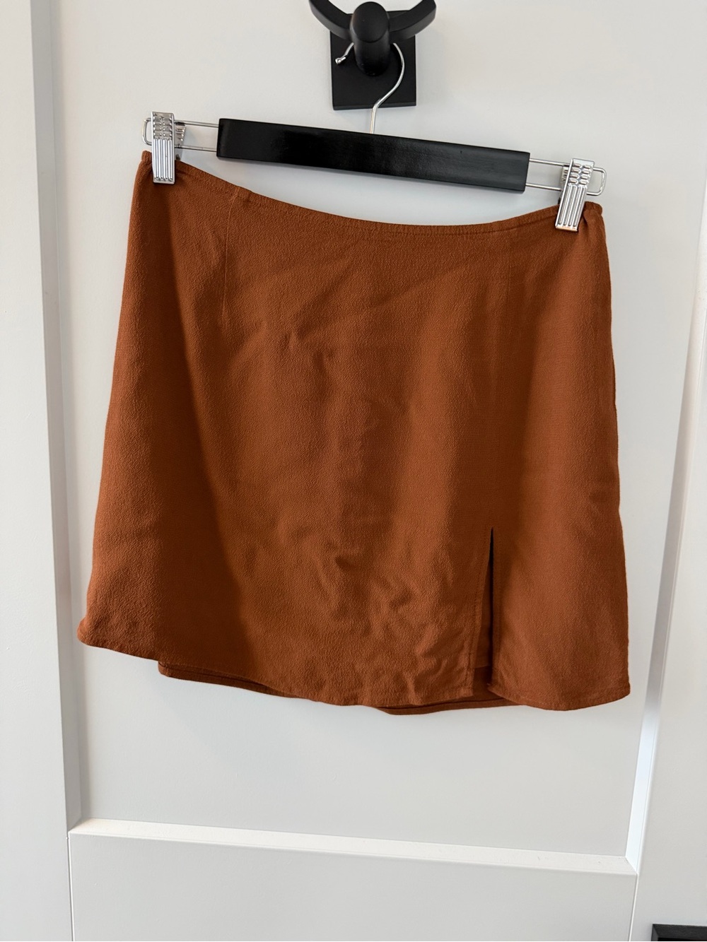 Aritzia Women's Split-Hem Mini Skirt in Rust
